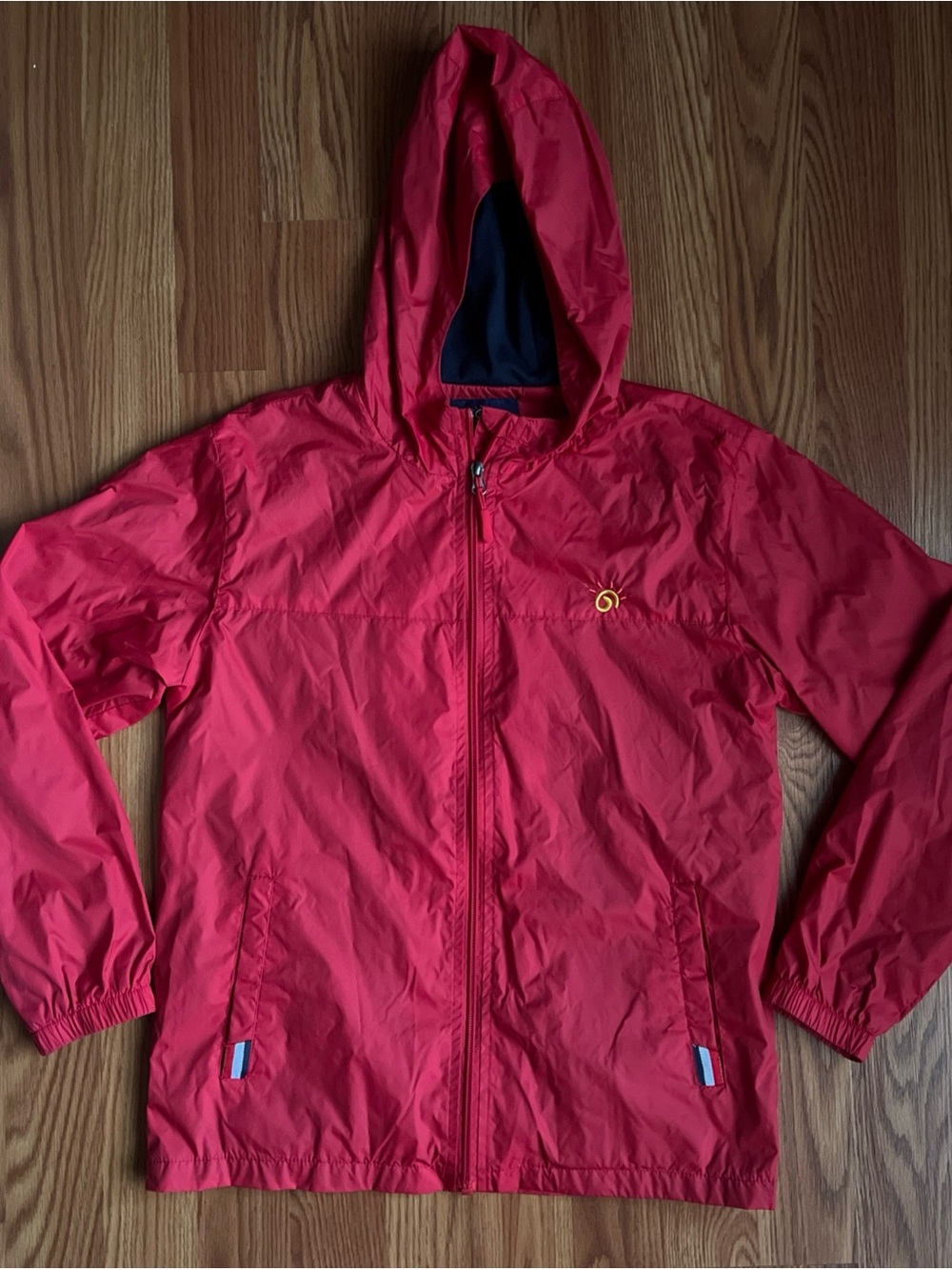 Kids Lightweight Red Hooded Jacket